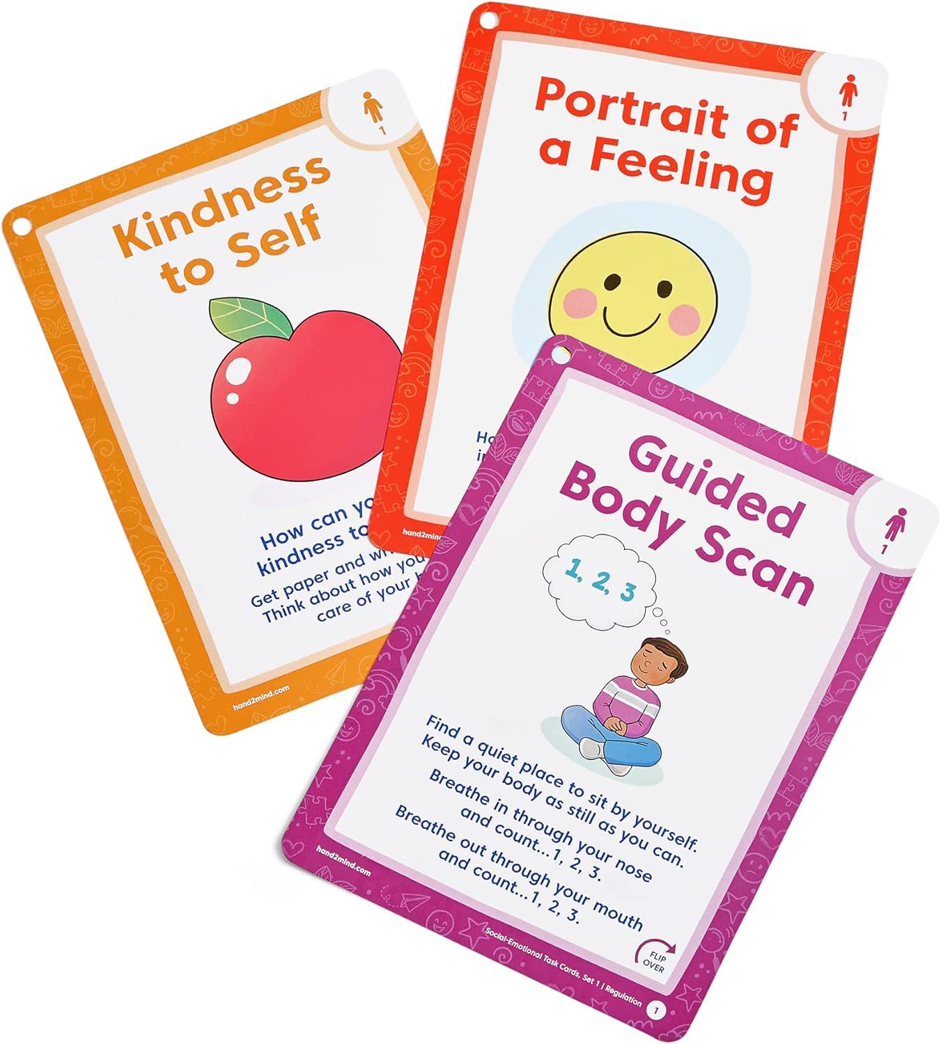 image:imagehand2mind Social Emotional Task Cards for Ages 8 Social Emotional Learning Play Therapy Toys for Counselors Social Skills Activities for Kids Conversation Starters Emotional Regulation for KidsAges 3 Set