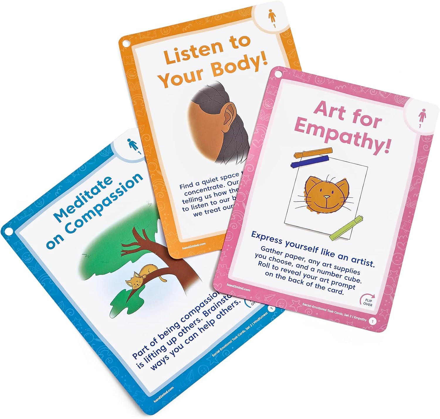 image:imagehand2mind Social Emotional Task Cards for Ages 8 Social Emotional Learning Play Therapy Toys for Counselors Social Skills Activities for Kids Conversation Starters Emotional Regulation for KidsAges 8 Set