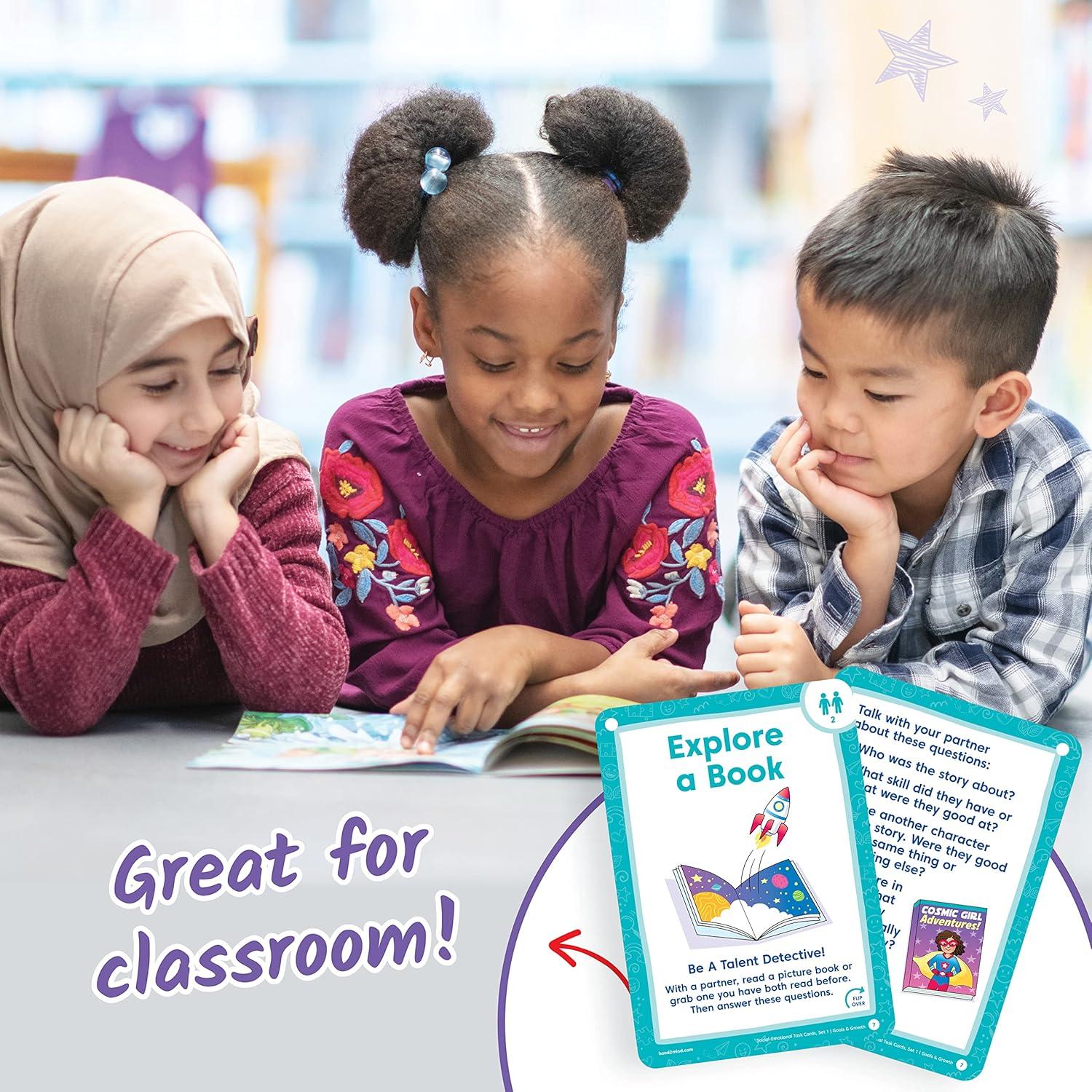 image:imagehand2mind Social Emotional Task Cards for Ages 8 Social Emotional Learning Play Therapy Toys for Counselors Social Skills Activities for Kids Conversation Starters Emotional Regulation for KidsAges 3 Set