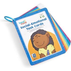 hand2mind Social Emotional Task Cards for Ages 8+, Social Emotional Learning, Play Therapy Toys for Counselors, Social Skills Activities for Kids, Conversation Starters, Emotional Regulation for Kids(Ages 8+ Set)