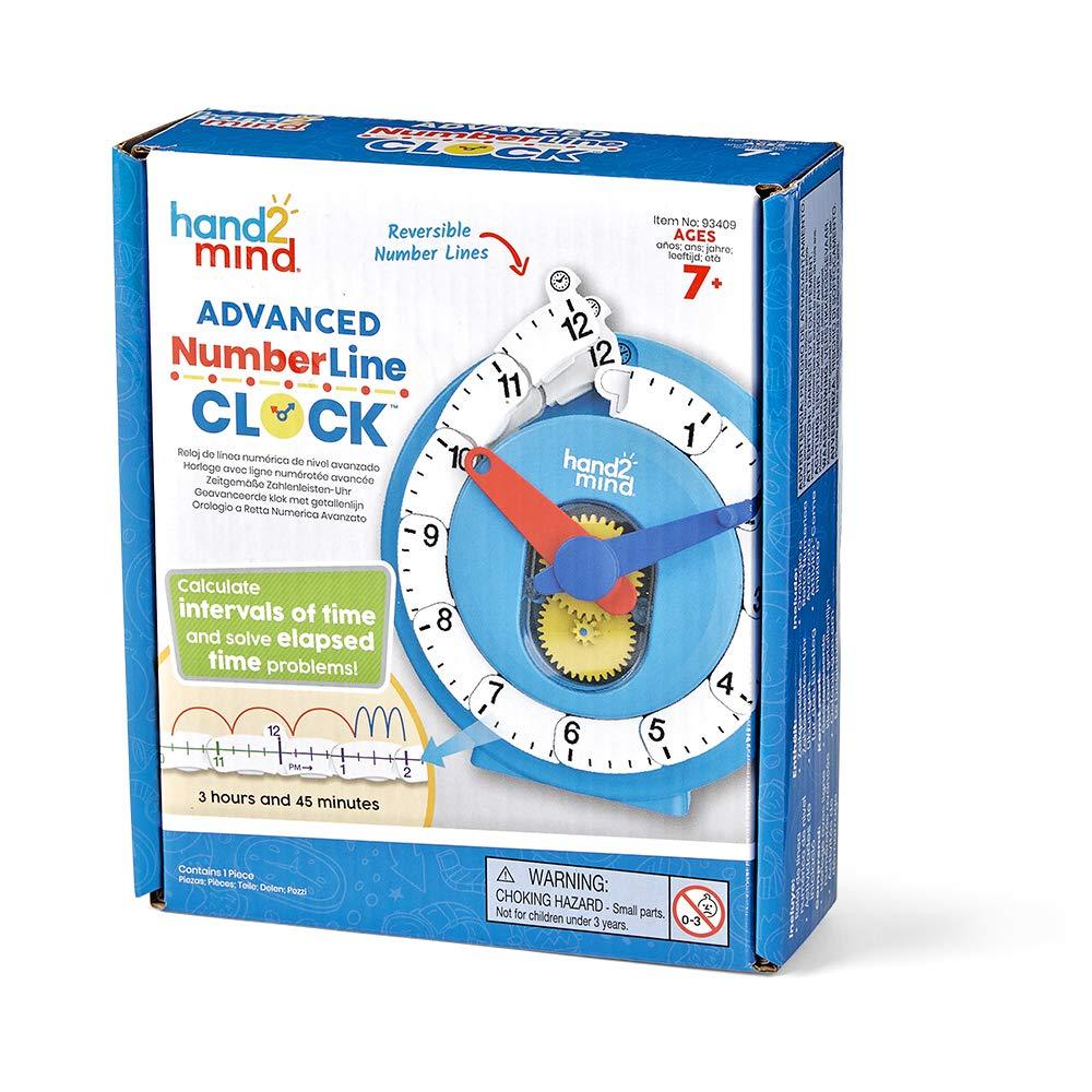 image:imageHand2Mind Advanced NumberLine for Kids Math Manipulatives Analog Clock for Learning Time 1 PackSet of 1
