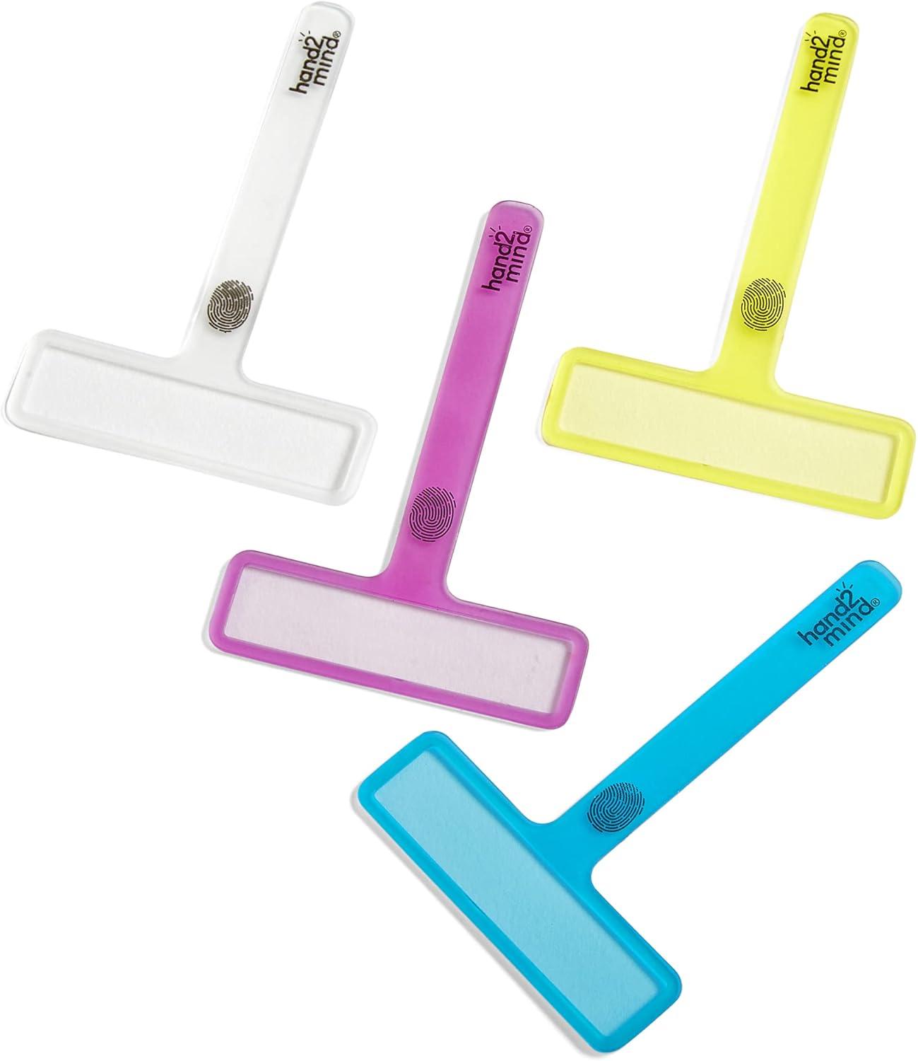 image:imagehand2mind FingerFocus Highlighter FollowAlong Friends Guided Reading Strips Reading Tracker Color Overlays for Dyslexia ADHD Tools for Kids Reading Classroom Supplies Reading Accessories