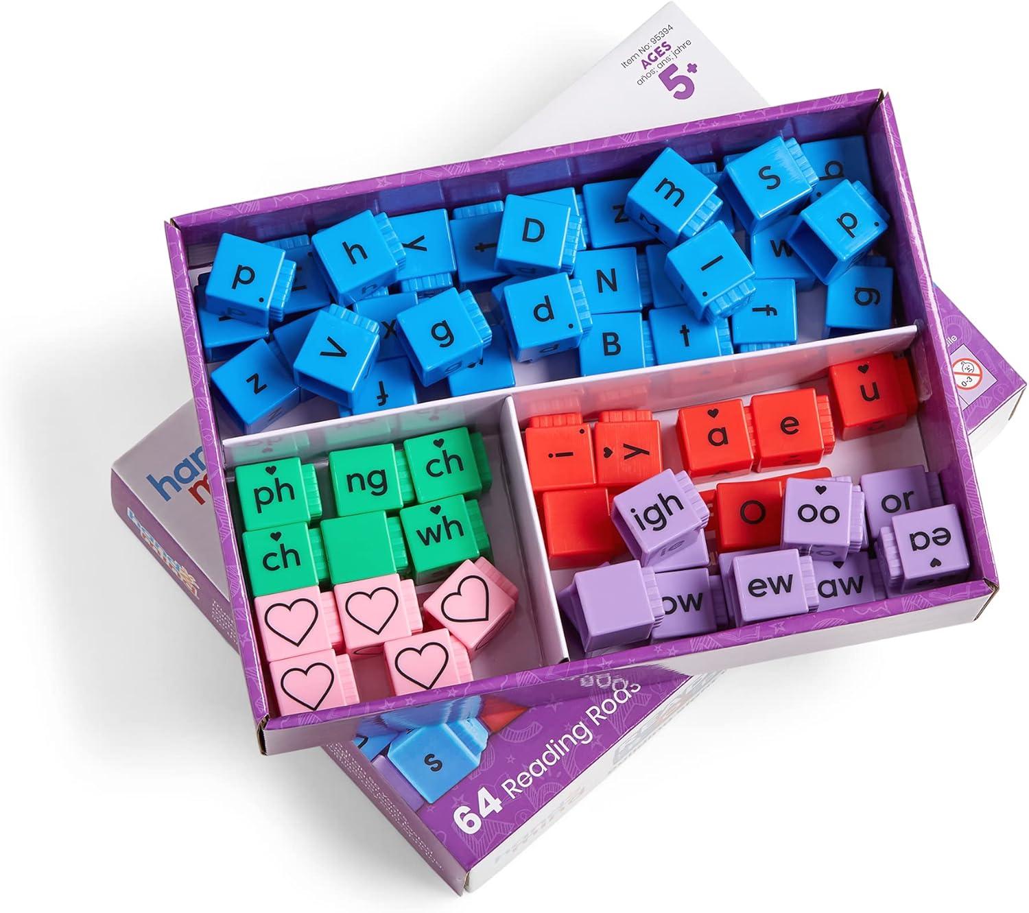 image:imagehand2mind Reading Rods Building Sight Words Word Building Activities Letter Blocks Sight Words Kindergarten CVC Words Spelling Toys Reading Tools for Kids Science of Reading Manipulatives