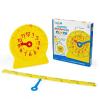 hand2mind Number Line Clock for Demonstration, Math Manipulatives for Counting Numbers and Telling Time, Montessori Toys for Toddlers, Learning to Tell Time Clock, Kindergarten Homeschool Supplies