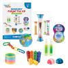 hand2mind Sensory Fidget Toy Kit, Play Therapy Toys, Fidget Tube, Mini Glow Sticks, Play Foam, Stress Ball, Anxiety Sensory Items, Occupational Therapy Toys, Calm Down Corner Supplies (128 Pieces)(Sensory Fidget Kit)