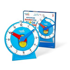 Hand2Mind Advanced NumberLine for Kids: Math Manipulatives, Analog Clock for Learning Time (1 Pack)(Magnetic Demonstration)