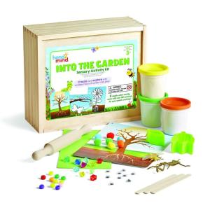 Hand2Mind Into the Garden Sensory Activity Kit – Loose Parts Play Materials for Kids – Montessori Sensory Bin with Lid – Nature and Fine Motor Toys – Play Therapy and Arts & Crafts Kit(Into the Garden)