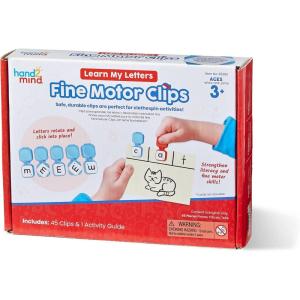 hand2mind Learn My Letters Fine Motor Clips, Kids Clothespin Activities, Letter Practice for Preschoolers, Toddler Alphabet Learning Toys, Pincer Grasp Toys, Fine Motor Toys, Reading Manipulatives(Motor Clips)