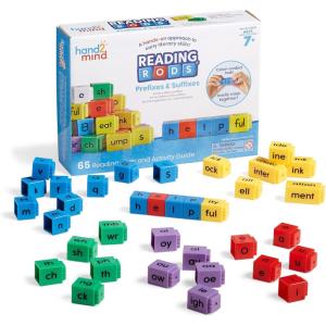 hand2mind Reading Rods Prefixes & Suffixes, Word Roots for Kids, Word Building Activities, Spelling Toys, Reading Tools for Kids, Phonemic Awareness and Phonics, Science of Reading Manipulatives(New & Refreshed)