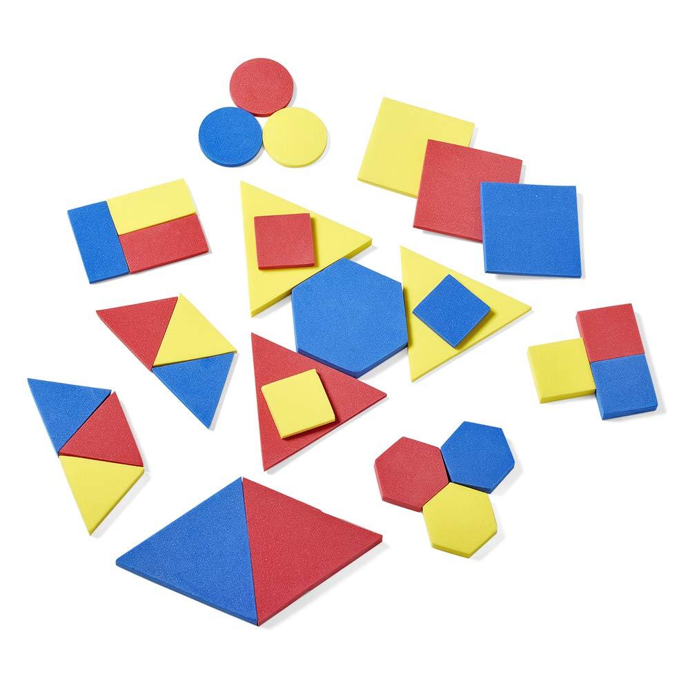 image:imagehand2mind Foam Attribute Blocks Student Kit Geometry Set Preschool Learning Manipulatives for Preschool Montessori Math Shapes for Toddlers Home Schooling Materials PreK Set of 60 BlocksClassic Set