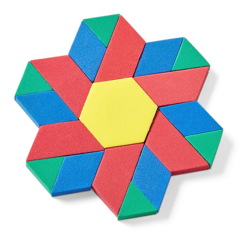 image:imagehand2mind Foam Pattern Blocks Geometric Shapes for Kids Pattern Play Toddler Pattern Blocks Learning Shapes for Kindergarten 3D Shapes Manipulatives Sorting Math Blocks Set of 1250Set of 250