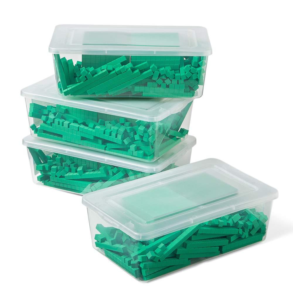 image:imagehand2mind Green Foam Base Ten Blocks Complete Set Place Value Blocks Counting Cubes Base 10 Math Manipulatives Teacher Supplies for Math Classroom Montessori Math Materials Set of 644Set of 644