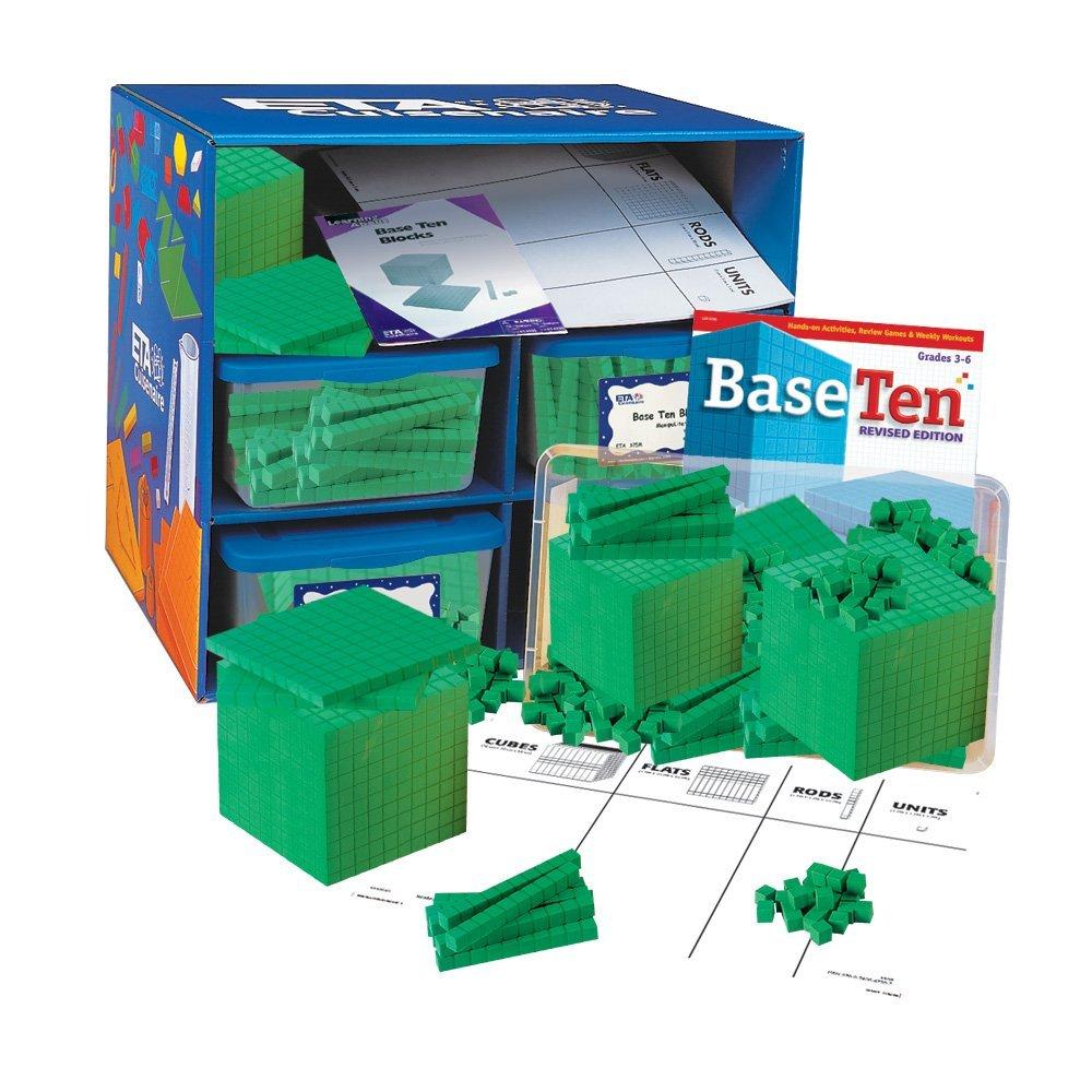 image:imagehand2mind Green Foam Base Ten Blocks Complete Set Place Value Blocks Counting Cubes Base 10 Math Manipulatives Teacher Supplies for Math Classroom Montessori Math Materials Set of 644Set of 644