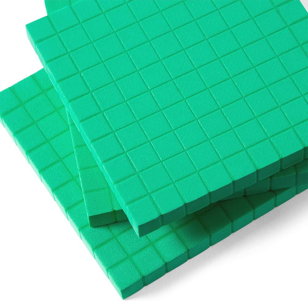 image:imagehand2mind Green Foam Base Ten Blocks Flats Set Place Value Blocks Counting Cubes for Kids Math Base Ten Blocks Classroom Set Math Blocks Kindergarten Base 10 Math Manipulatives Set of 10