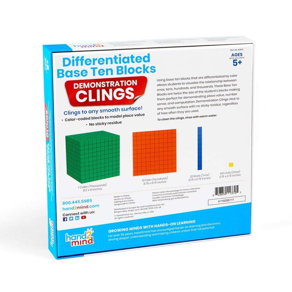 image:imagehand2mind Magnetic Demonstration Differentiated Base Ten Blocks Classroom Set Magnetic Place Value Blocks Counting Cubes for Kids Math Base 10 Math Manipulatives Kindergarten Set Set of 131Clings