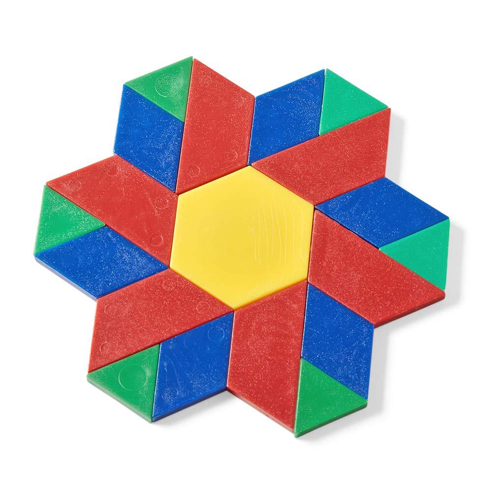 image:imagehand2mind Plastic Pattern Blocks Geometric Shapes for Kids Pattern Play Toddler Pattern Blocks Learning Shapes for Kindergarten 3D Shapes Manipulatives Sorting Math Blocks Set of 250