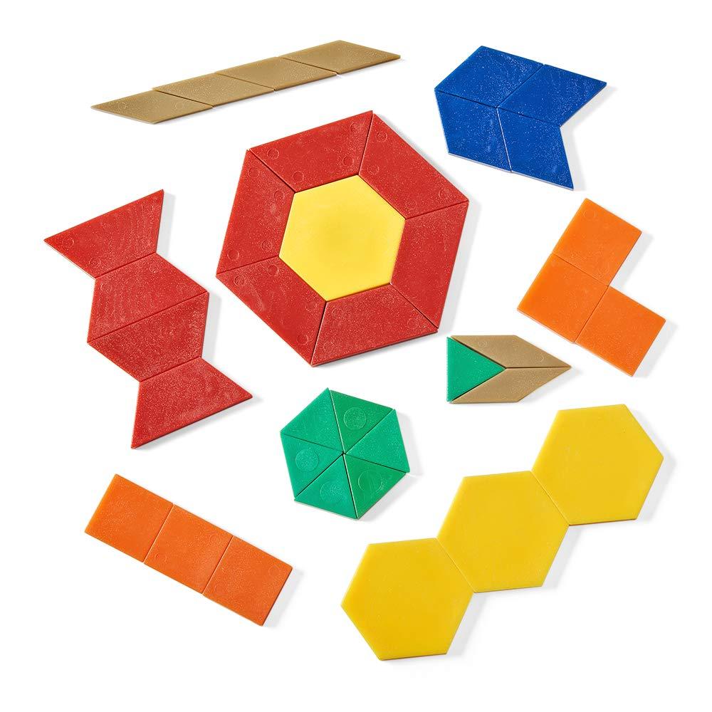image:imagehand2mind Plastic Pattern Blocks Geometric Shapes for Kids Pattern Play Toddler Pattern Blocks Learning Shapes for Kindergarten 3D Shapes Manipulatives Sorting Math Blocks Set of 250