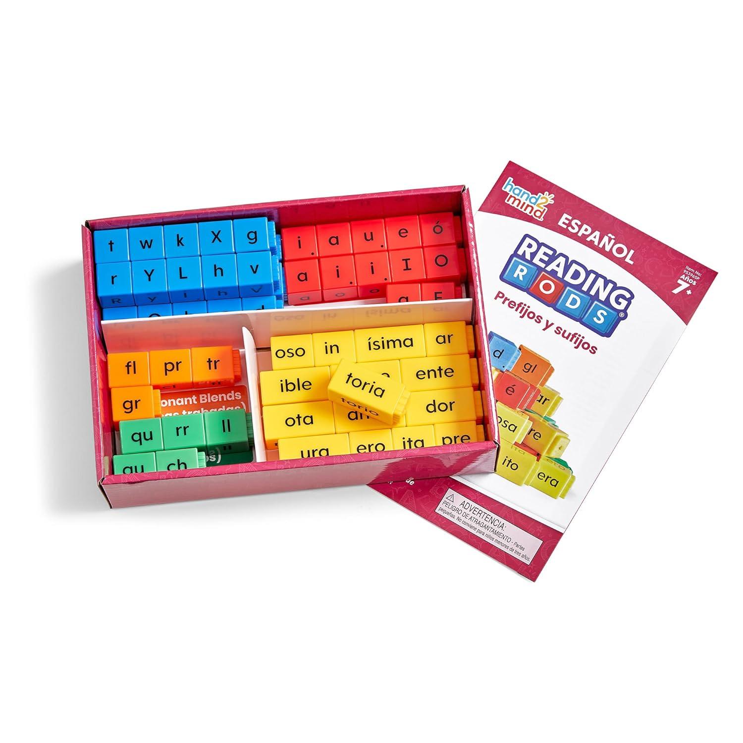 image:imagehand2mind Spanish Reading Rods Prefixes amp Suffixes Word Building Activities Alphabet Linking Cubes Letter Blocks for Spelling Learn Spanish for Kids Spanish Classroom Must Haves
