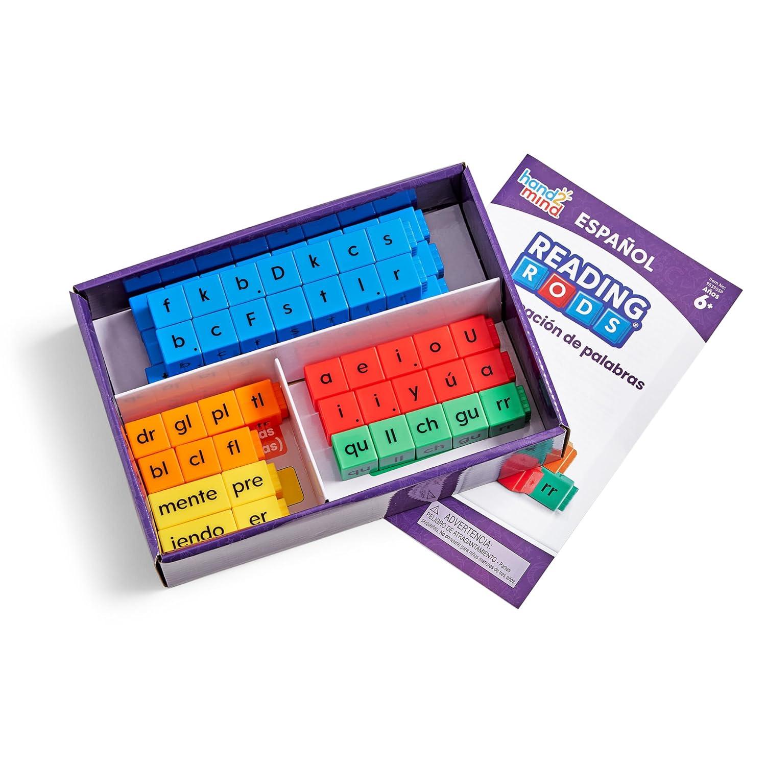 image:imagehand2mind Spanish Reading Rods Word Decoding Word Building Activities Alphabet Linking Cubes Letter Blocks for Spelling Learn Spanish for Kids Spanish Classroom Must Haves