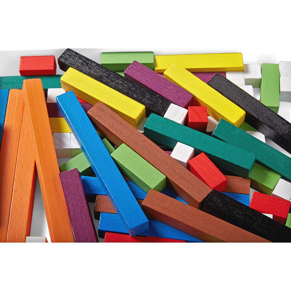 image:imagehand2mind Wooden Cuisenaire Rods with Trays Math Manipulatives Montessori Math Rods Math Counters Math Blocks Counting Blocks Montessori Math Fraction Bars Number Rods Set of 6Wood