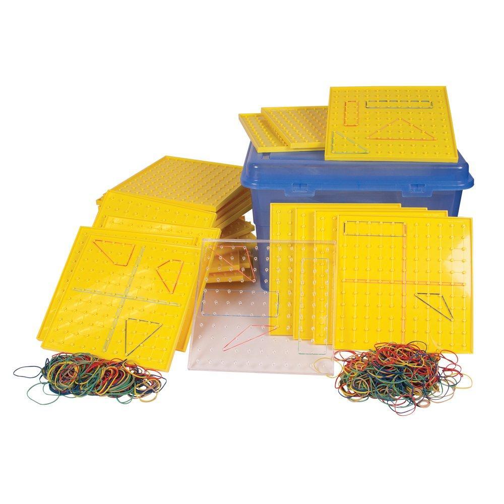 image:imagehand2mind 11x11 Pin Geoboard Geoboards with Rubber Bands Geometry Board Kindergarten Math Manipulatives Rubber Band Peg Board Hands On Math Kit Geometric Shapes for Classroom Set of 30