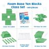 hand2mind Green Foam Base Ten Blocks Complete Set, Place Value Blocks, Counting Cubes, Base 10 Math Manipulatives, Teacher Supplies for Math Classroom, Montessori Math Materials (Set of 644)(Set of 644)