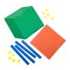 hand2mind Magnetic Demonstration Differentiated Base Ten Blocks Classroom Set, Magnetic Place Value Blocks, Counting Cubes for Kids Math, Base 10 Math Manipulatives Kindergarten Set (Set of 131)(Clings)