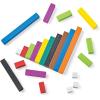hand2mind Wood Cuisenaire Rods Individual Set, Fraction Bars, Montessori Number Rods, Counting Blocks, Math Manipulatives, Math Teacher Supplies, Kindergarten Homeschool Supplies (Set of 74)