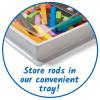 hand2mind Wooden Cuisenaire Rods with Trays, Math Manipulatives, Montessori Math Rods, Math Counters, Math Blocks, Counting Blocks, Montessori Math, Fraction Bars, Number Rods (Set of 6)(Plastic)