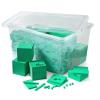 hand2mind Green Foam Base Ten Blocks Complete Set, Place Value Blocks, Counting Cubes for Kids Math, Base 10 Math Manipulatives for Kids, Kindergarten Homeschool Supplies (Set of 1610)(Green  Set of 1610)