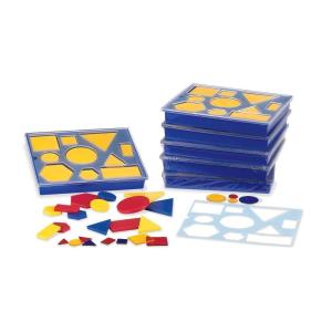 hand2mind 46393 Attribute Blocks Classroom Basics Kit – Set of 6 Trays