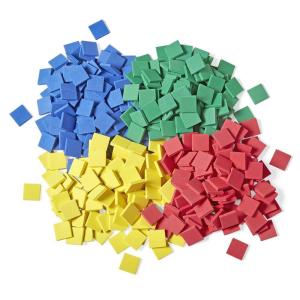 hand2mind Foam Square Color Tiles, Color Sorting, Math Counters for Kids, Counting Manipulatives, Colored Foam Squares, Math Manipulatives, Bingo Chips, Game Tokens, Tiles Learning (Set of 400)(Set of 400)