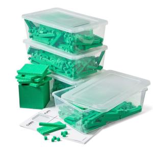 hand2mind Green Foam Base Ten Blocks Complete Set, Place Value Blocks, Counting Cubes, Base 10 Math Manipulatives, Teacher Supplies for Math Classroom, Montessori Math Materials (Set of 644)(Set of 644)