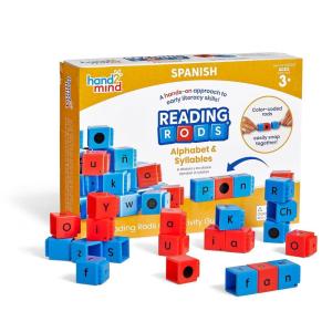 hand2mind Spanish Reading Rods Alphabet & Syllables, Word Building Activities, Alphabet Linking Cubes, Letter Blocks for Spelling, Learn Spanish for Kids, Spanish Classroom Must Haves