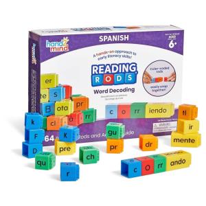 hand2mind Spanish Reading Rods Word Decoding, Word Building Activities, Alphabet Linking Cubes, Letter Blocks for Spelling, Learn Spanish for Kids, Spanish Classroom Must Haves