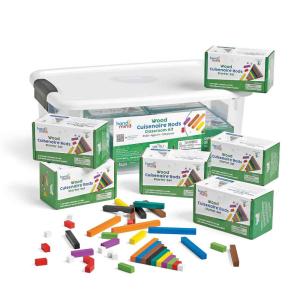 hand2mind Wooden Cuisenaire Rods Classroom Set, Teaching Fraction Bars, Montessori Math Manipulatives, Math Teacher Must Haves Elementary, Kindergarten Homeschool Supplies (15 Sets of 74)