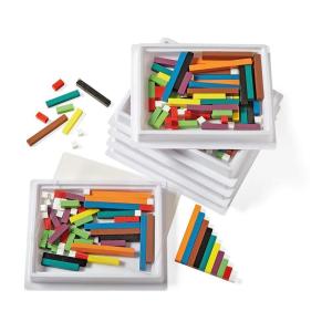 hand2mind Wooden Cuisenaire Rods with Trays, Math Manipulatives, Montessori Math Rods, Math Counters, Math Blocks, Counting Blocks, Montessori Math, Fraction Bars, Number Rods (Set of 6)(Wood)
