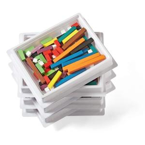 hand2mind Wooden Cuisenaire Rods with Trays, Math Manipulatives, Montessori Math Rods, Math Counters, Math Blocks, Counting Blocks, Montessori Math, Fraction Bars, Number Rods (Set of 6)(Plastic)
