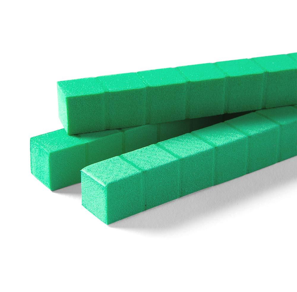 image:imagehand2mind Blue Plastic Base Ten Blocks Rods Set Place Value Blocks Counting Cubes Base 10 Math Manipulatives Teacher Supplies for Math Classroom Montessori Math Materials Set of 50Green
