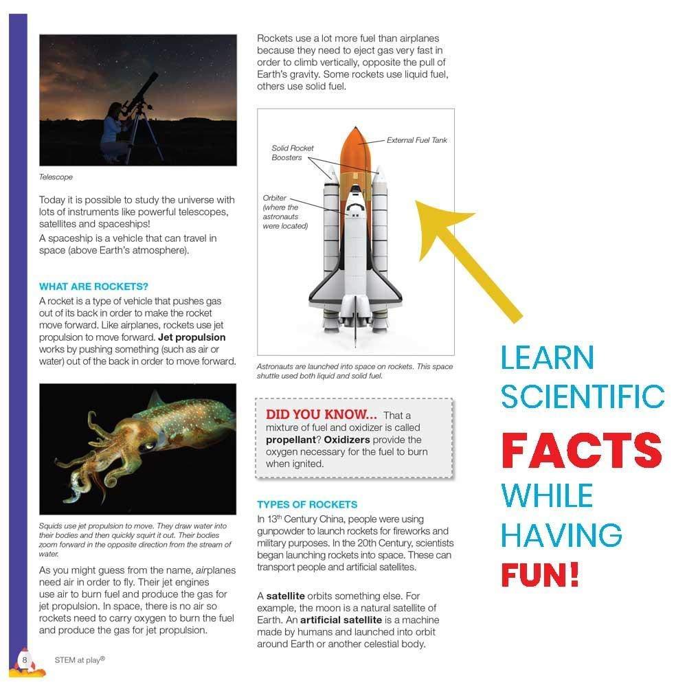 image:imagehand2mind Launch Rocket Kids Science Kits 18 STEM Experiments and Activities Make Your Own Rocket Solar System amp Rocket Races Educational Toys STEM Authenticated