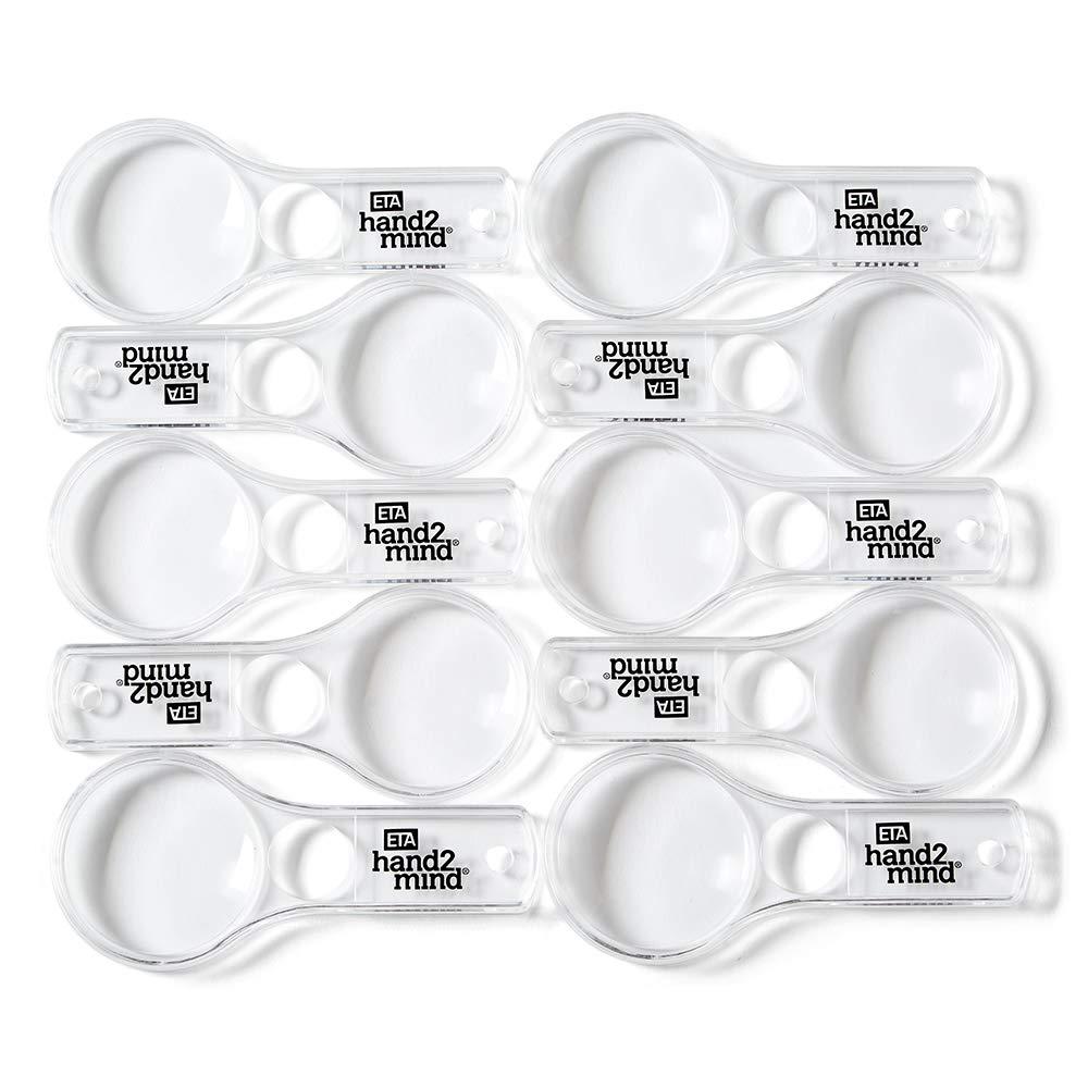 image:imagehand2mind Mini Plastic Handheld Magnifying Glasses 3X and 6X Without Lanyard Pack of 10