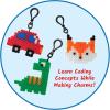 hand2mind-93398 Coding Charms, 15 Science Experiments, Coding for Kids Ages 8-12, Activity Book, Colorful Fuse Bead Patterns, Kids Coding, Fuse Bead Kit 18 Designs and 15 Key Chains, 2000 Fuse Beads