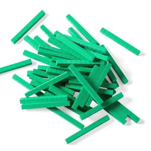 hand2mind Blue Plastic Base Ten Blocks Rods Set, Place Value Blocks, Counting Cubes, Base 10 Math Manipulatives, Teacher Supplies for Math Classroom, Montessori Math Materials (Set of 50)(Green)
