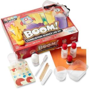 hand2mind Combustion Science Kits for Kids 8-12, Kids Science Kit with Fact-Filled Guide, Lava Lamp, Rocket Balloon, and Birthday Cake Sparklers, STEM Toys, 25 Science Experiments
