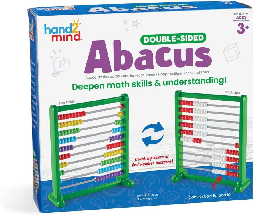 image:imageHand2Mind Color Changing Plastic Abacus Abacus for Kids Math Manipulatives Counting Rack Educational Toys for Elementary Kids Set of 1DoubleSided Abacus