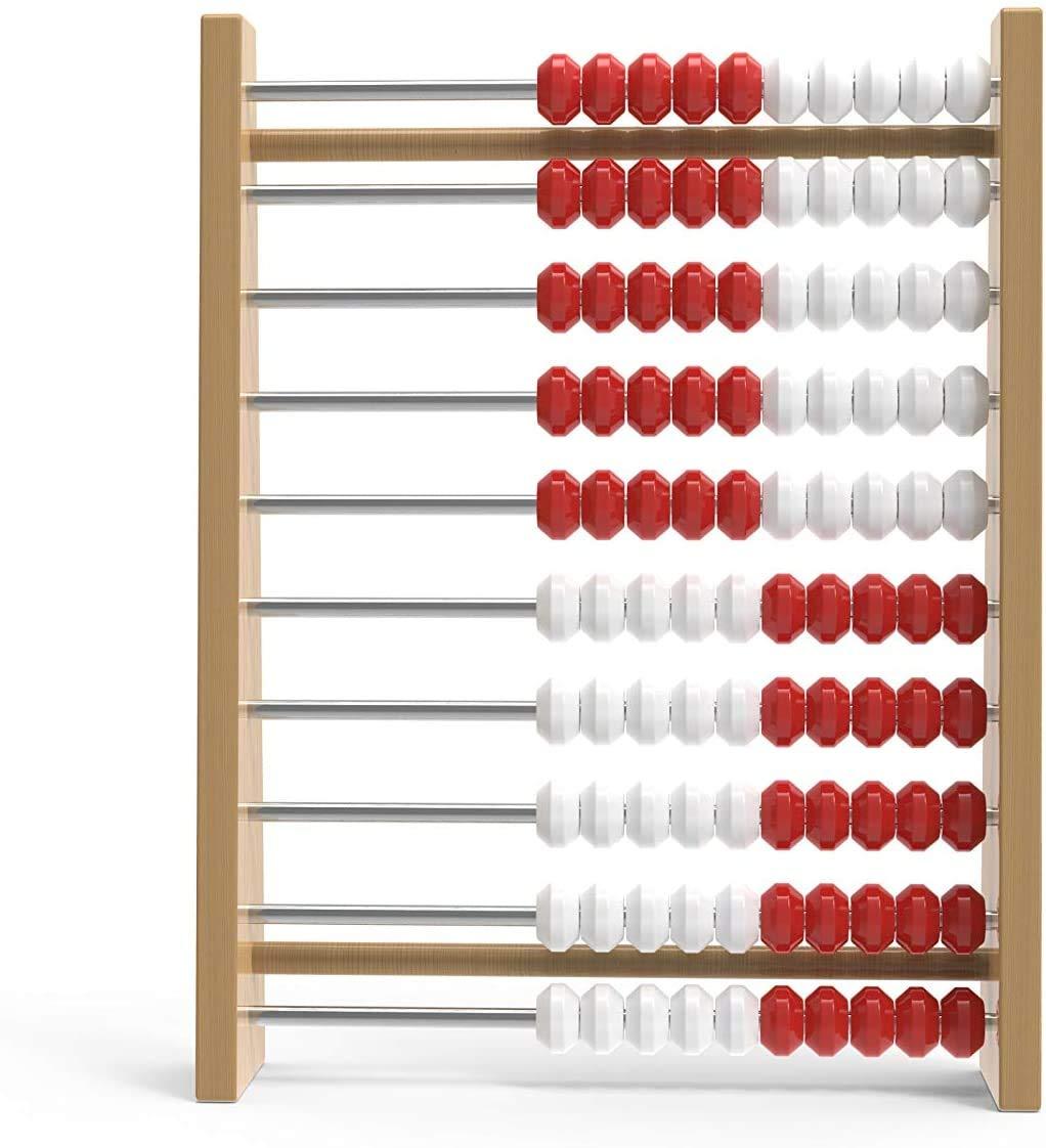 image:imagehand2mind 100 Bead Wooden Rekenrek Abacus for Kids Math Math Manipulatives Kindergarten Counting Rack for Kids Counters for Kids Math Educational Toys for Elementary Kids Set of 1