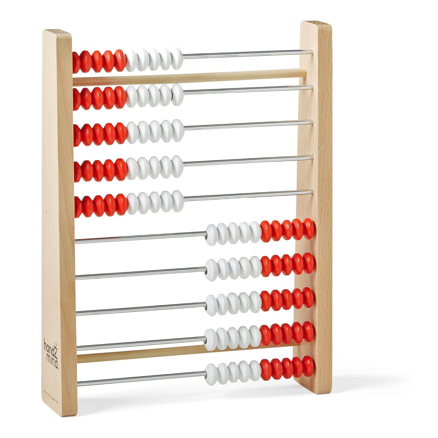 image:imagehand2mind 100 Bead Wooden Rekenrek Abacus for Kids Math Math Manipulatives Kindergarten Counting Rack for Kids Counters for Kids Math Educational Toys for Elementary Kids Set of 1