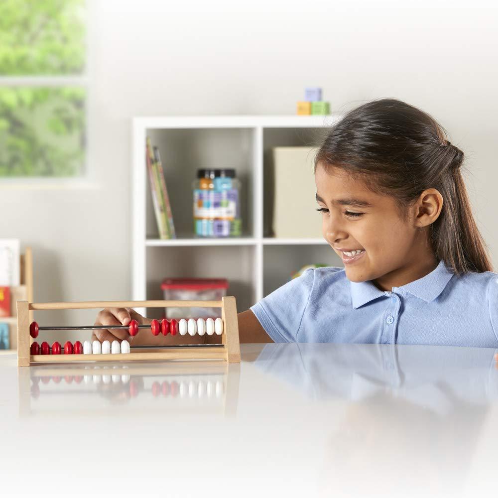image:imagehand2mind 20Bead Wooden Rekenrek Abacus Colored Abacus for Kids Math Wooden Counting Math Manipulatives Bead Counters for Kids Math Learn Counting and Numbers Homeschool Supplies Set of 1