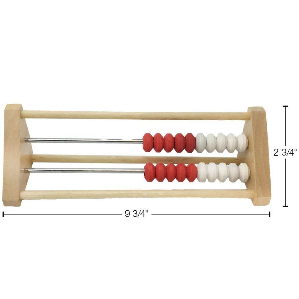 image:imagehand2mind 20Bead Wooden Rekenrek Abacus Colored Abacus for Kids Math Wooden Counting Math Manipulatives Bead Counters for Kids Math Learn Counting and Numbers Homeschool Supplies Set of 1