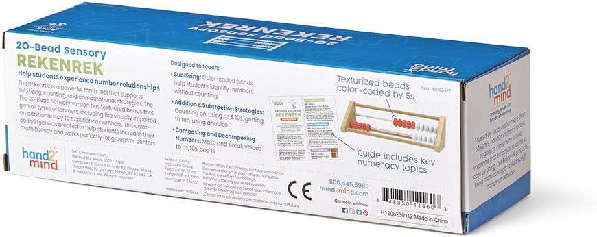 image:imagehand2mind 20Bead Wooden Sensory Rekenrek Abacus Abacus for Kids Math Wooden Counting Math Manipulatives Bead Counters for Kids Math Learn Counting and Numbers Homeschool Supplies Set of 1